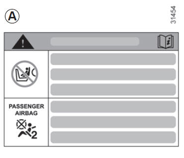 Sécurité enfant s : désactivation, activation airbag passager avant