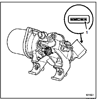 Moteur d'essuie-vitre avant : Branchement