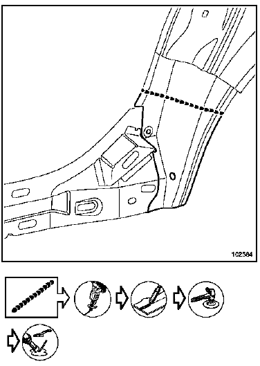 Fermeture arrière de bas de caisse