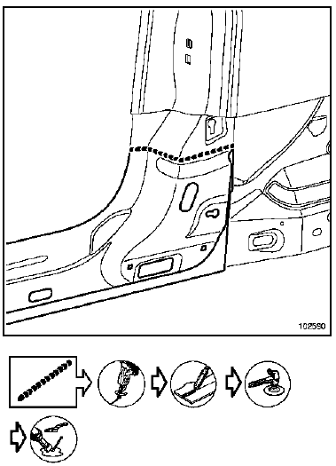 Fermeture arrière de bas de caisse