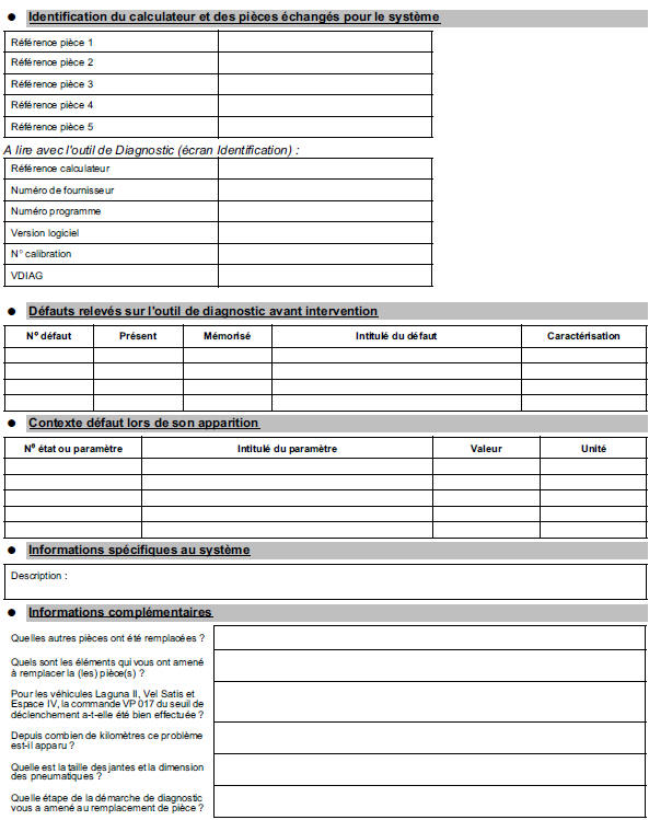 Fiche diagnostic