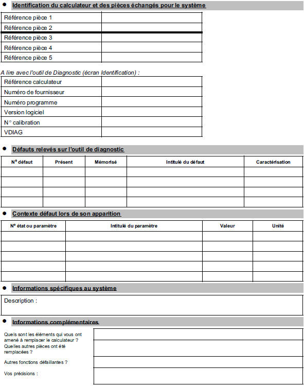 Fiche diagnostic