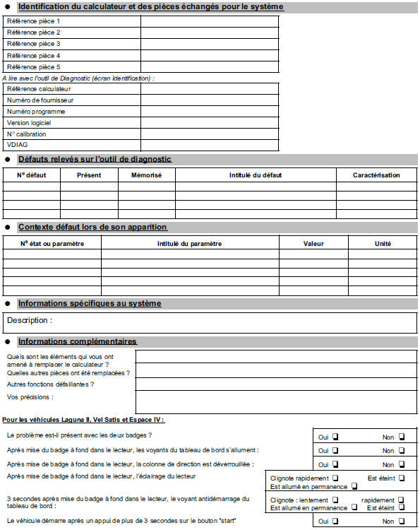 Fiche diagnostic