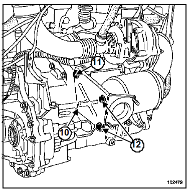 Repose de la béquille côté volant moteur